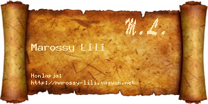 Marossy Lili névjegykártya